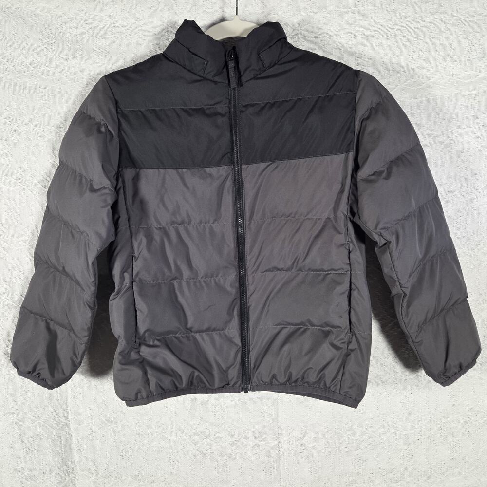 Uniqlo Kids Puffer Jacket Gray Size 7-8 Lightweight Full Zip Winter Coat